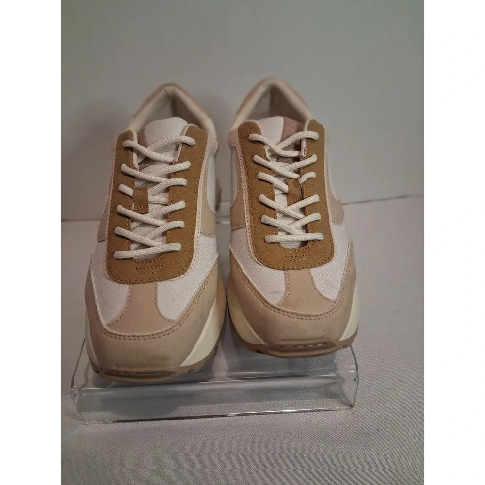 Steve Madden Carmen Neutral Platform Sneakers Tan Cream 8M